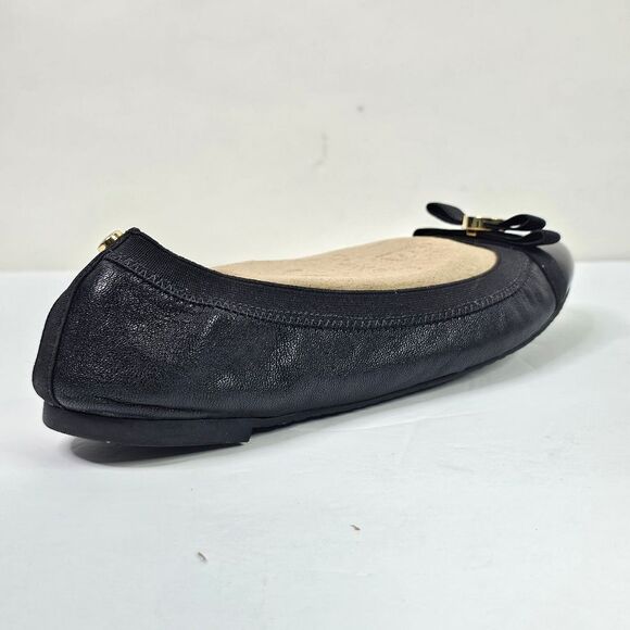 Michael Michael Kors Black Dixie Patent Leather Cap Toe Bowed Flats - Picture 6 of 11